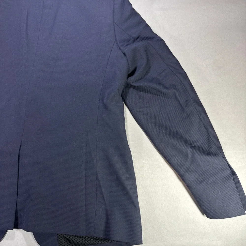 Zara Man Blazer Mens 46R Navy Two Button Slim Sport Coat Modern Minimal Formal